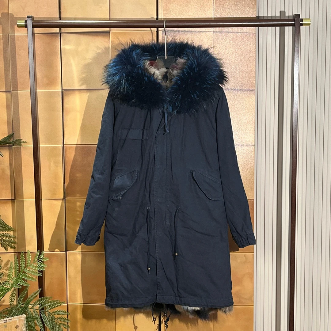 Mr&Mrs皮草夫妇彩色狐狸皮毛一体毛长款大衣/XXS码/99新/25893