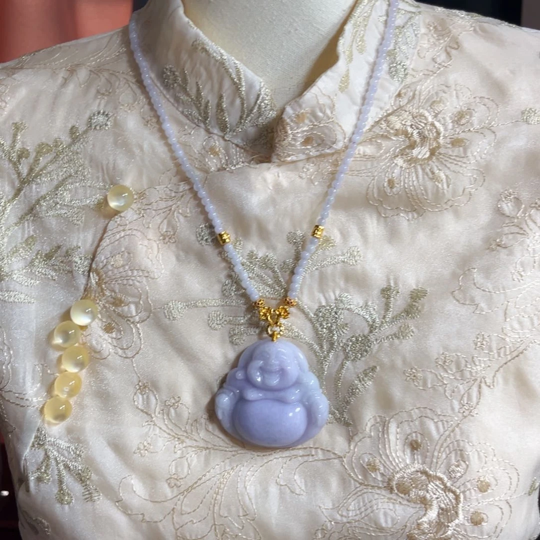 翡翠未镶嵌颈饰紫佛