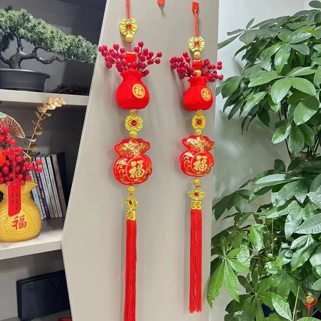中国结福字挂件客厅小号玄关鱼乔迁年年有鱼吉祥门上墙壁装饰用品