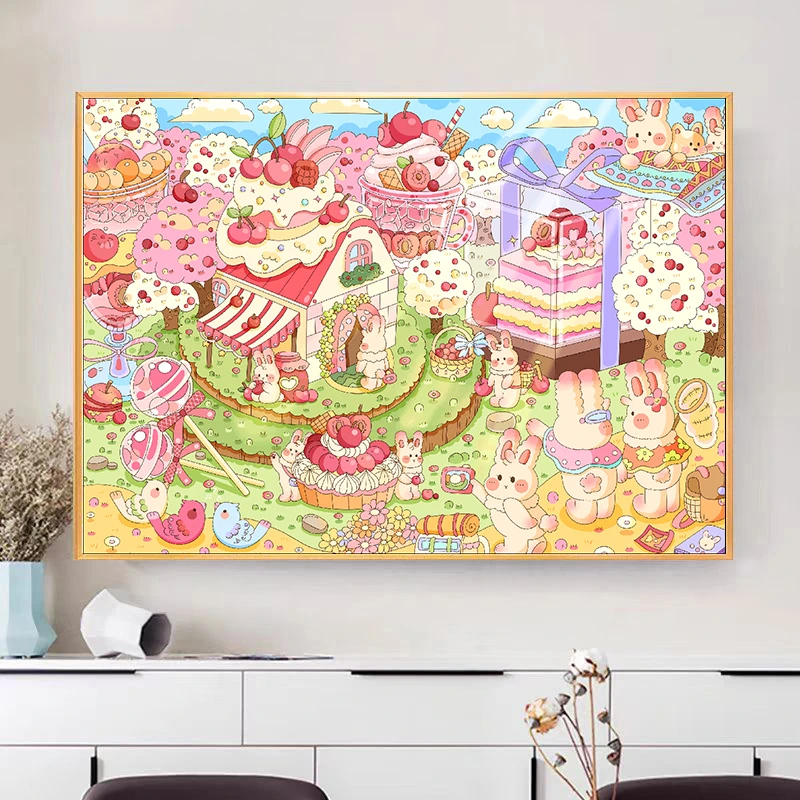 【小白定制】糖果乐园2025新款十字绣满绣81色手工绣(裸包无针)