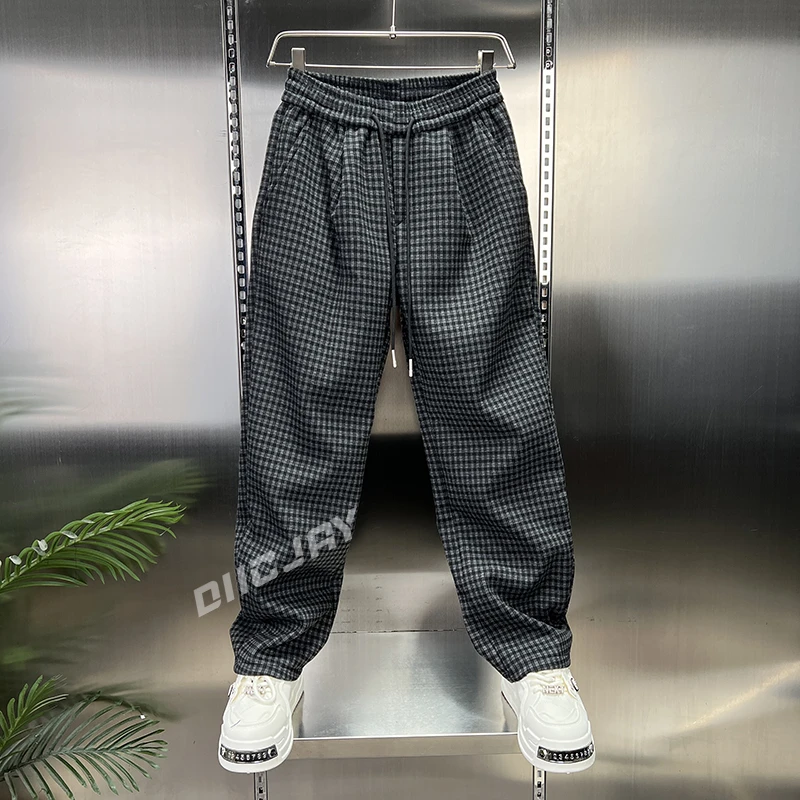 【高端】秋冬男士长裤阔腿裤休闲裤格纹格子裤直筒裤百搭潮流街头风