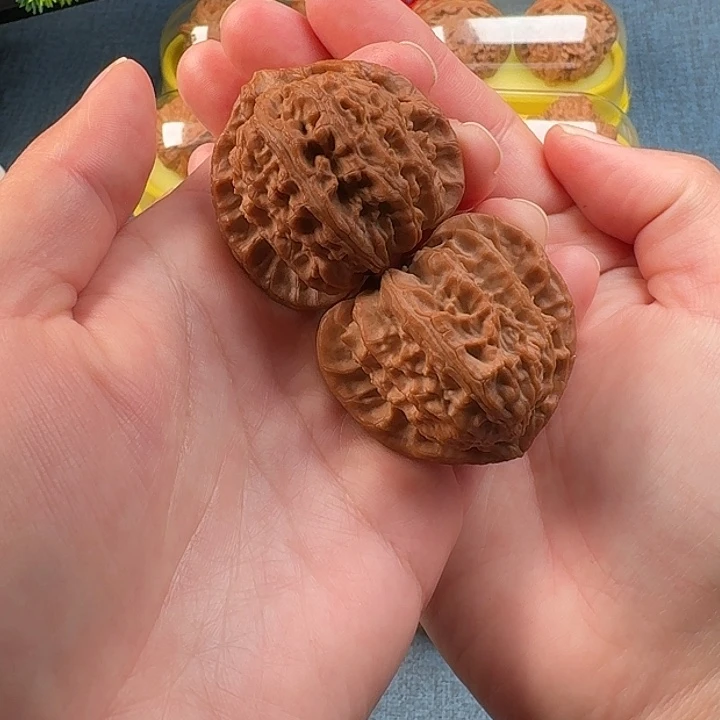 把件文玩核桃全品三角白43