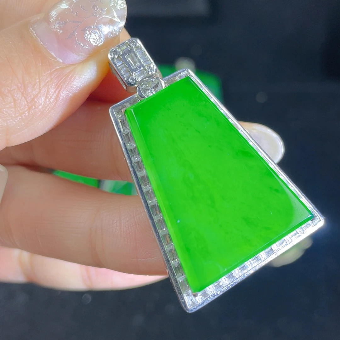 翡翠吊坠(不含链)银S925镶嵌