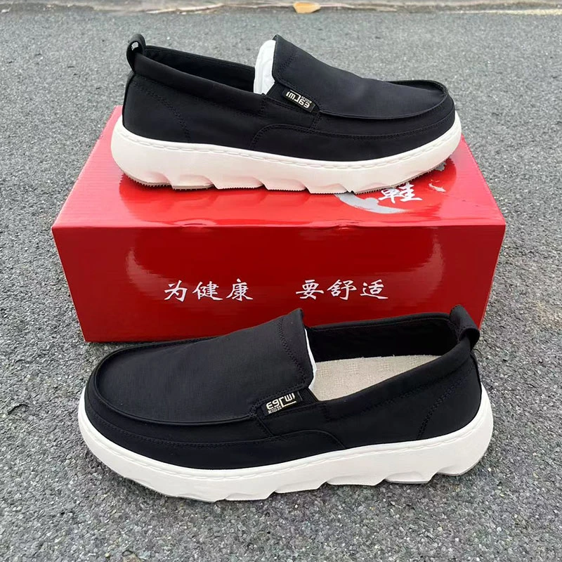 新款老北京布鞋男单鞋一脚蹬超轻软底透气百搭时尚休闲鞋潮流男鞋