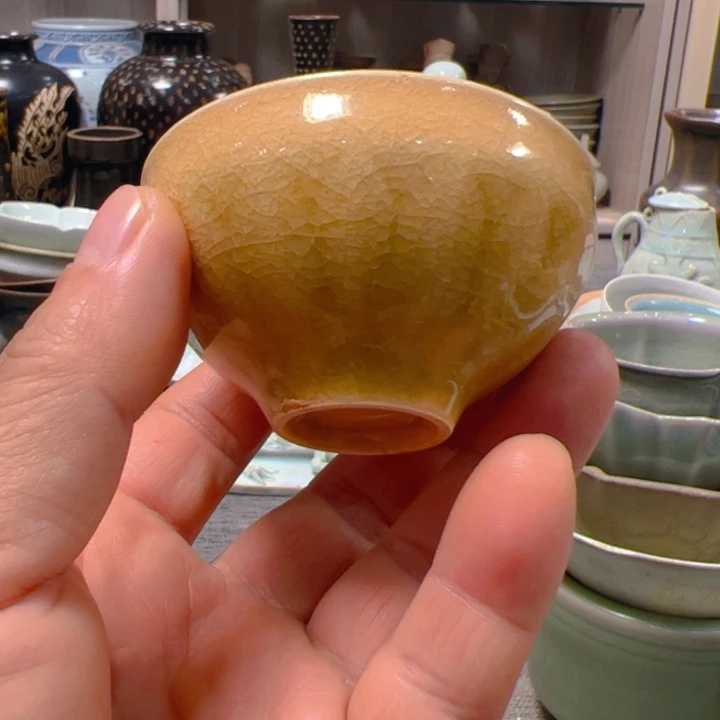 盖碗与**行龙泉黄釉杯完整不包邮