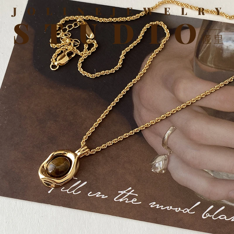 「暮秋」法式复古美拉德项链轻奢小众高级感毛衣链女