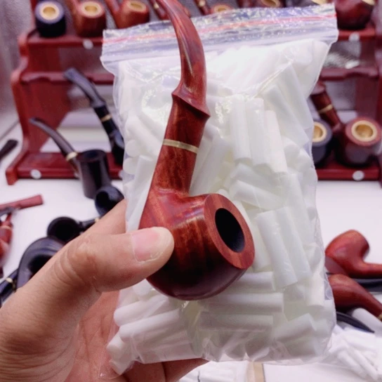 非洲紫檀中号烟斗和过滤棉一包