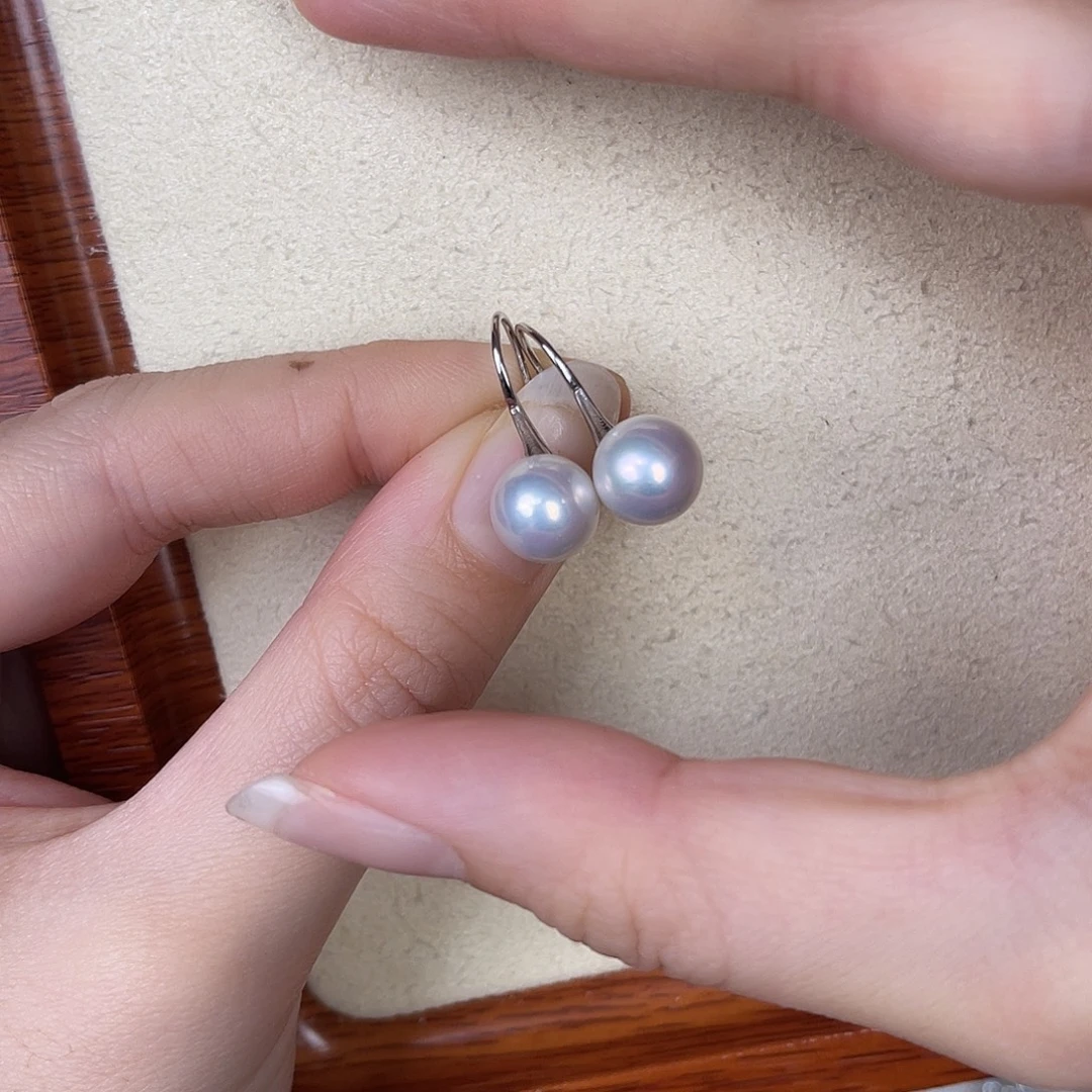 耳饰淡水珍珠银S925镶嵌