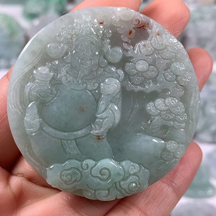 翡翠未镶嵌颈饰财神爷洒黄翡福利