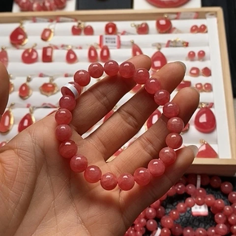 菱锰矿（红纹石）手绳未镶嵌