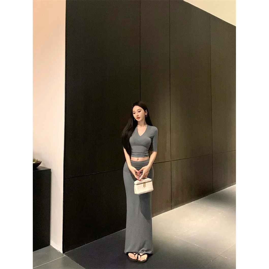 复古气质高级感上衣服套装半身裙两件套#A795