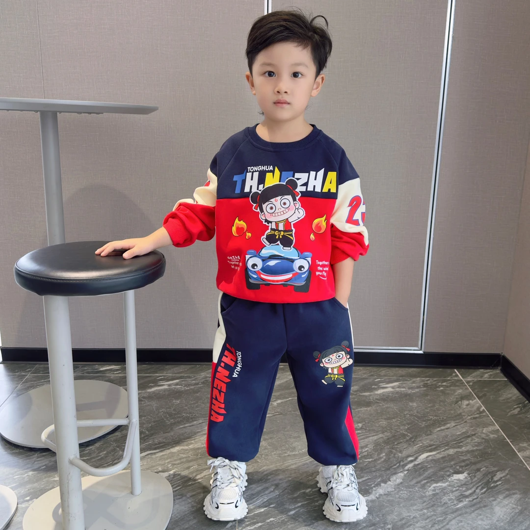 男童秋款套装哪吒衣服2025新款痞帅儿童卫衣网红宝宝中小童春秋装