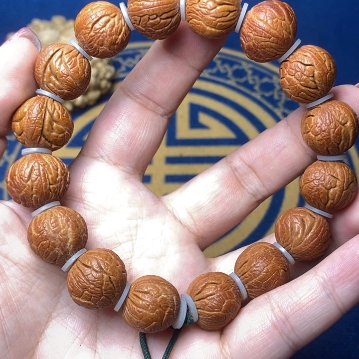 桃核吊坠陕西秦岭龙纹桃核