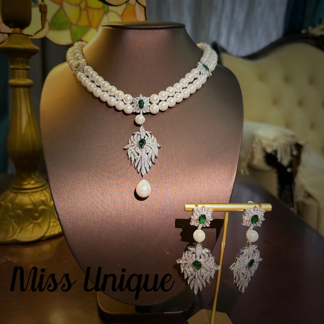 S6348绿色伊丽莎白项链套装