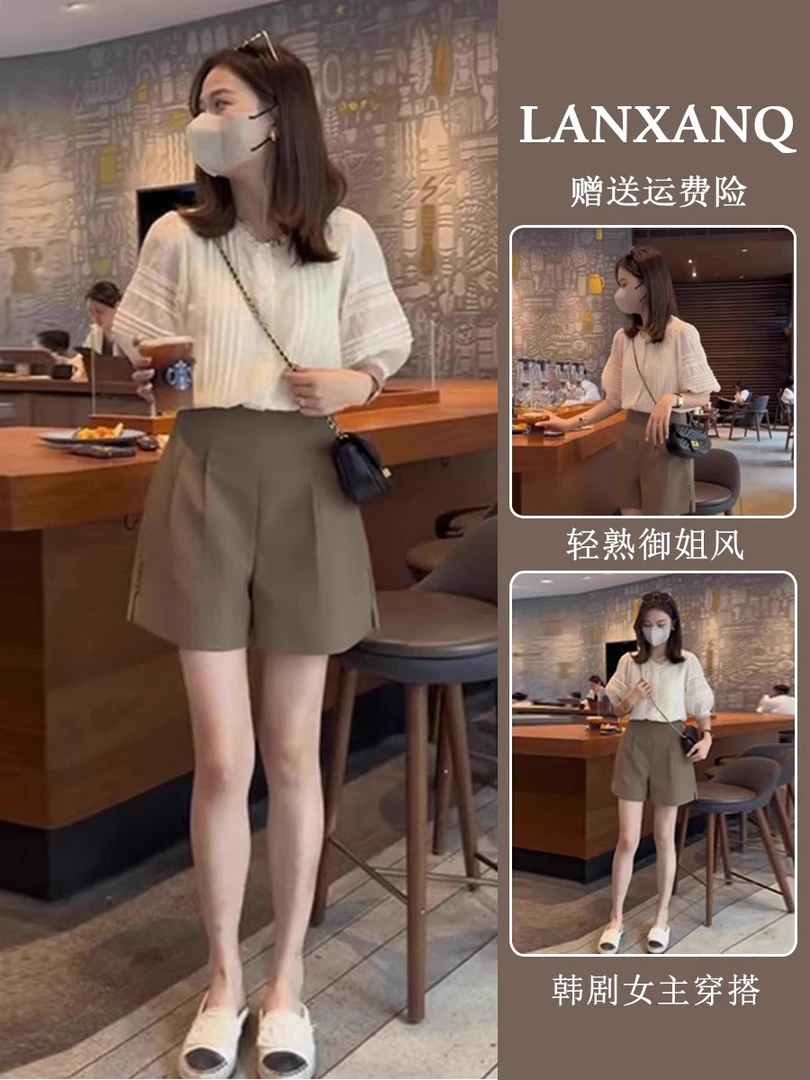 夏季2025大码女装胖mm显瘦套装港风高级感御姐炸街短裤套装女夏款