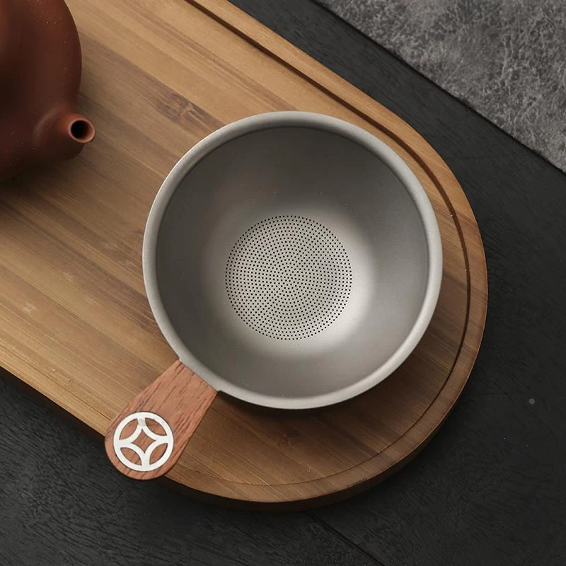 纯钛茶漏茶滤一体茶叶过滤网抑菌高档滤茶器过滤器公道杯茶具配件