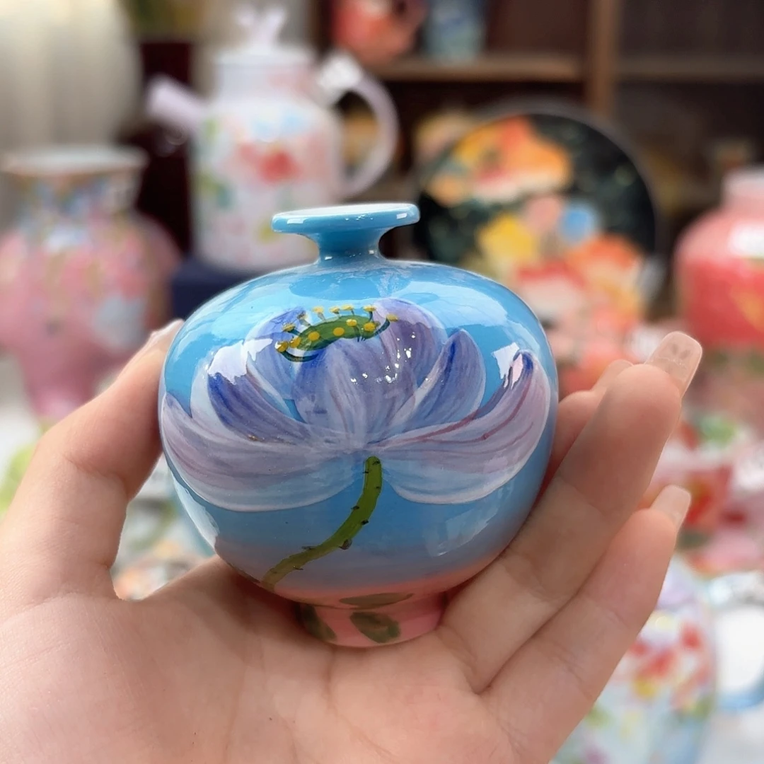 景德镇手绘高温釉下彩陶瓷茶具