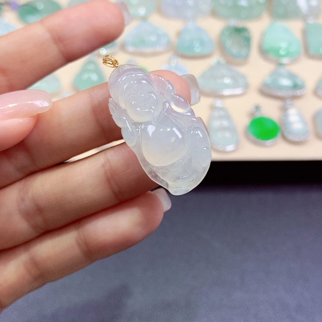 颈饰18K金镶嵌翡翠翡翠