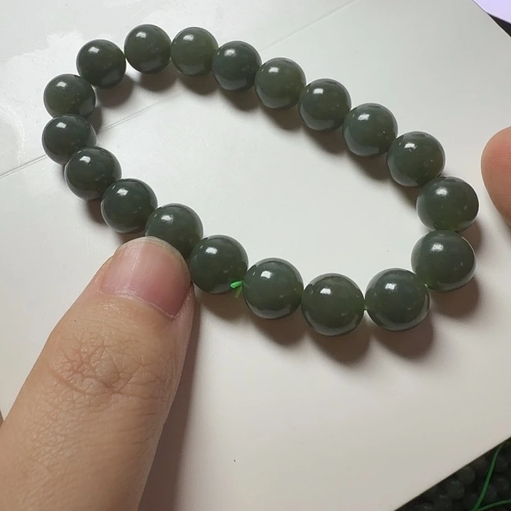 和田玉未镶嵌手链且末蓝10mm