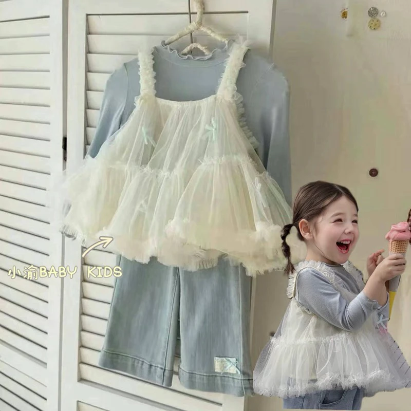 2025春款韩系纱裙吊带潮流三件套