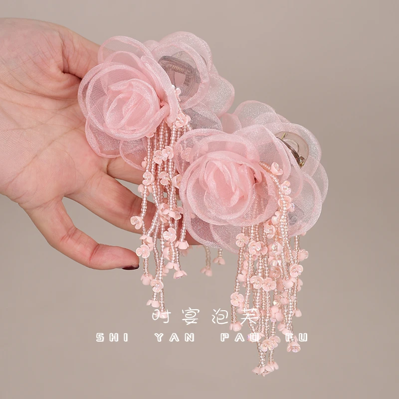 铃兰花超仙花朵流苏夹子气质高级感刘海夹百搭小众设计碎发夹女