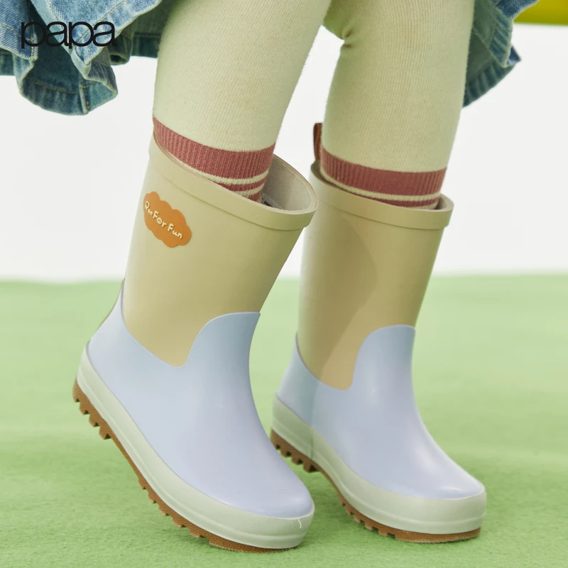 【佳佳同款】papa爬爬四季男女宝雨鞋儿童雨靴防滑胶鞋幼童可爱水鞋