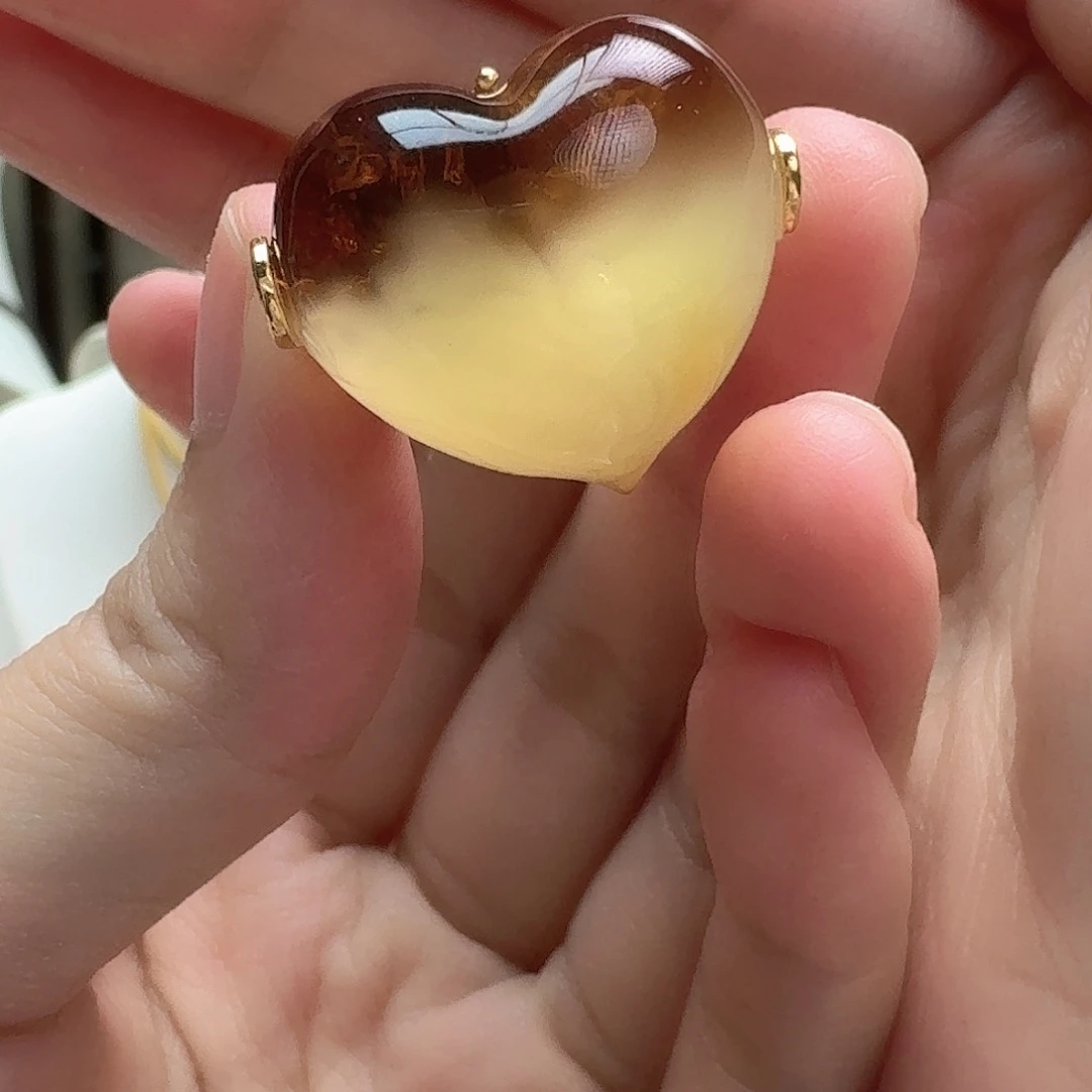 琥珀未镶嵌耳饰戒指