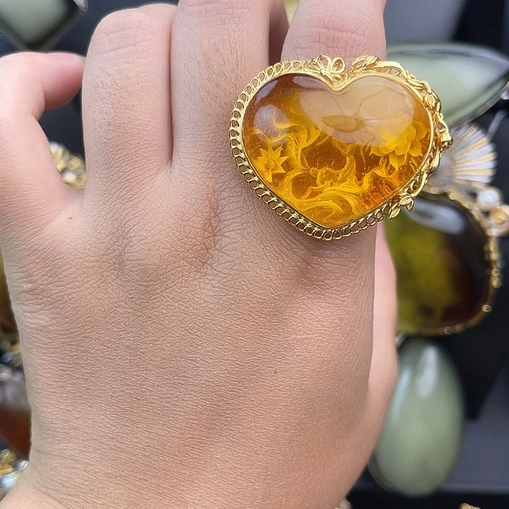 琥珀银S925镶嵌裸石