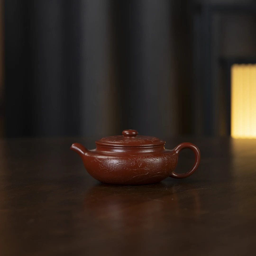 大口扁腹 孙秋秋制 全手工 大红袍 150cc 家用紫砂壶