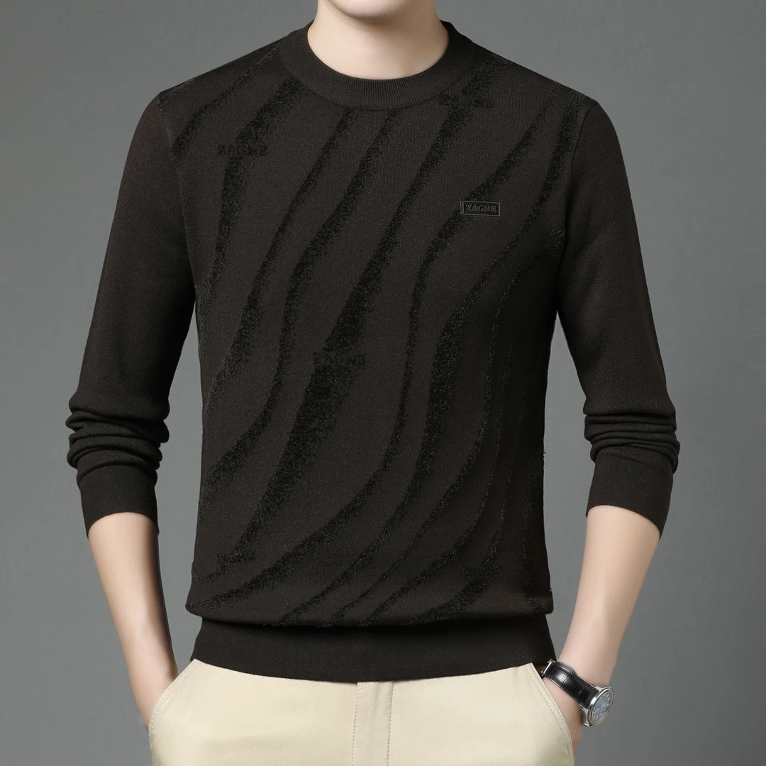 【6908-brjz】男款圆领一体绒加厚上衣保暖亲肤冬季新款