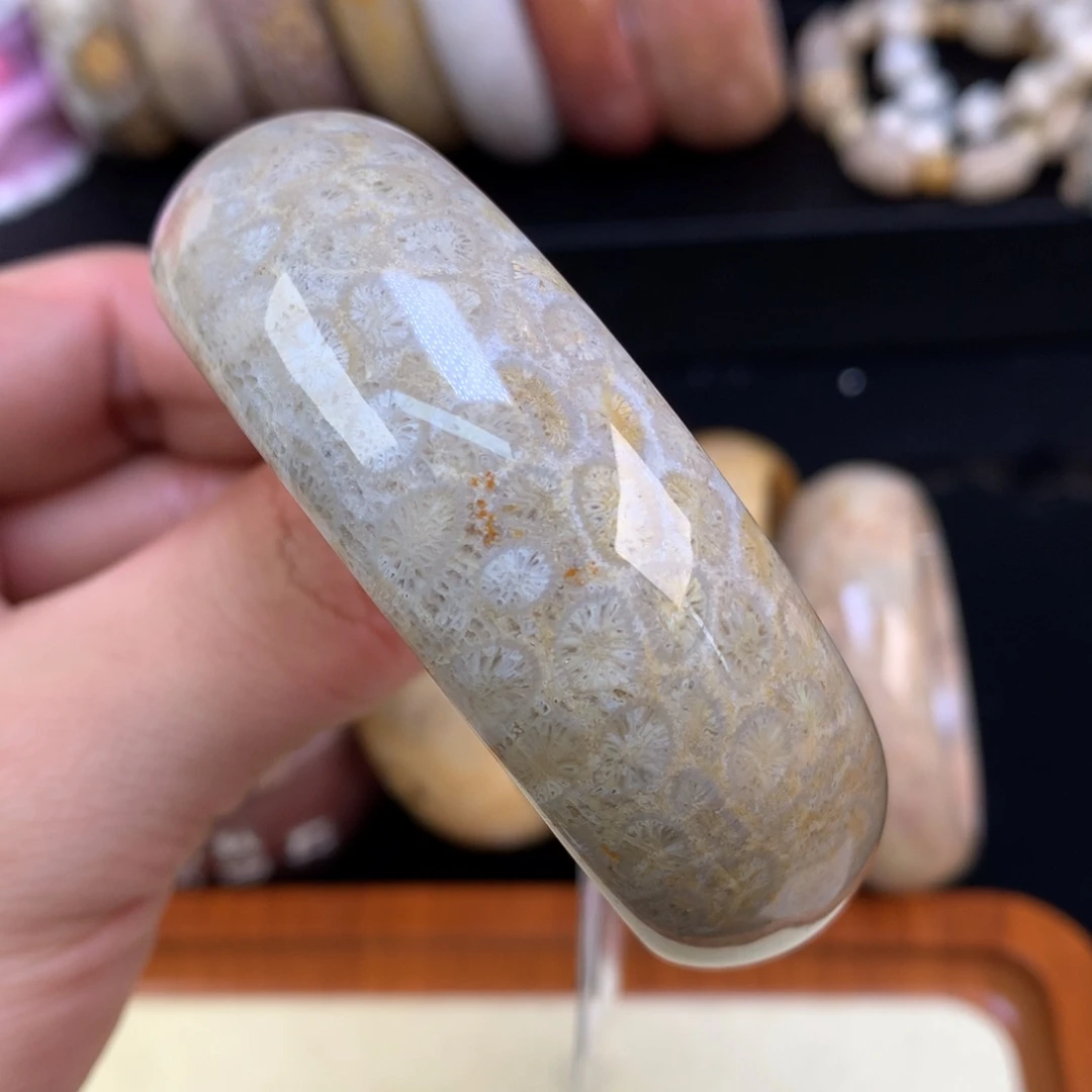 硅化珊瑚（珊瑚玉）未镶嵌颈饰46号56.5圈皮花