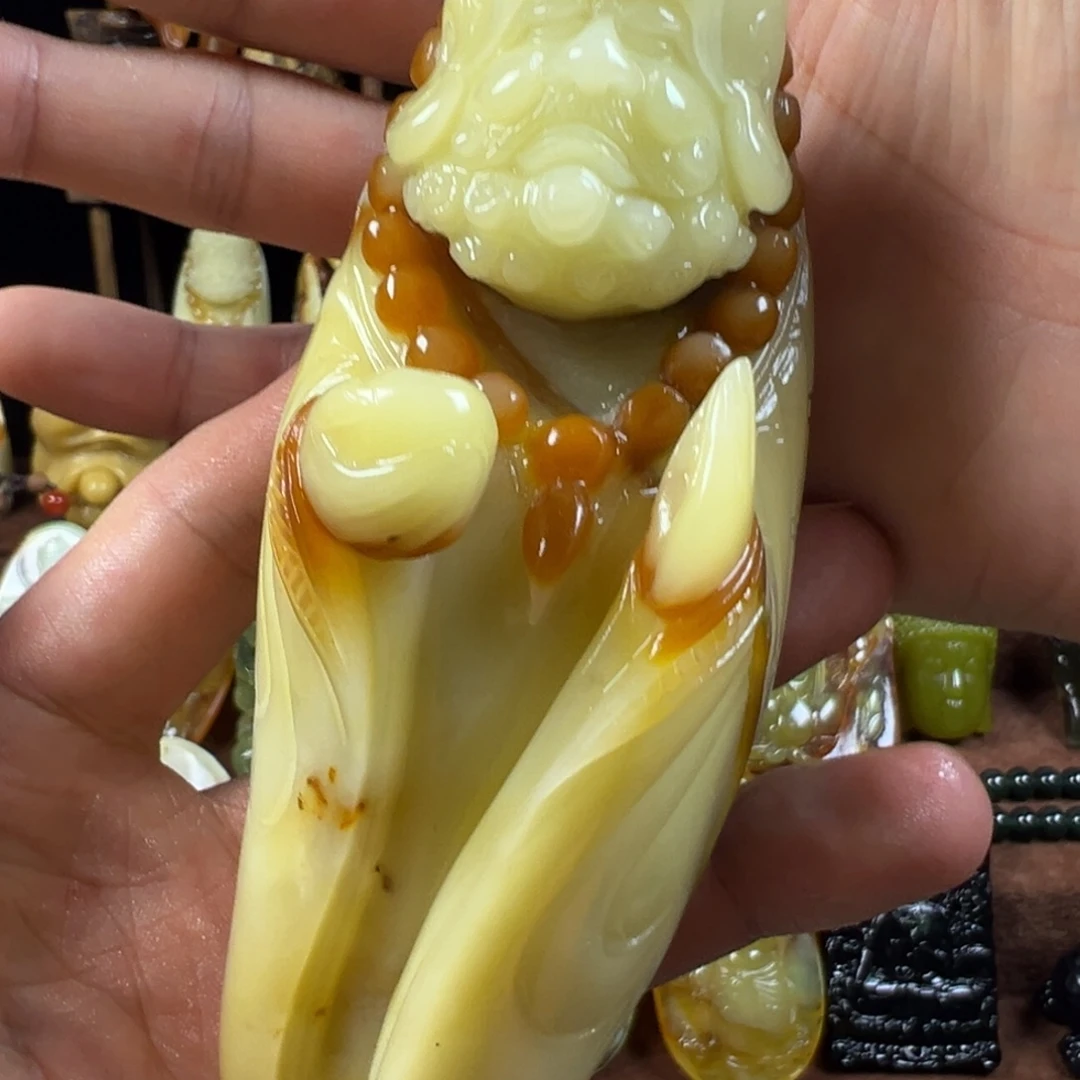 岫玉未镶嵌手把件天然岫玉