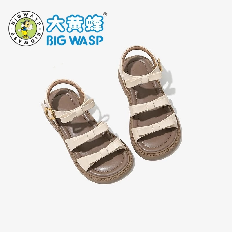 大黄蜂女童鞋儿童公主凉鞋2025新款夏季女宝洋气罗马鞋软底沙滩鞋