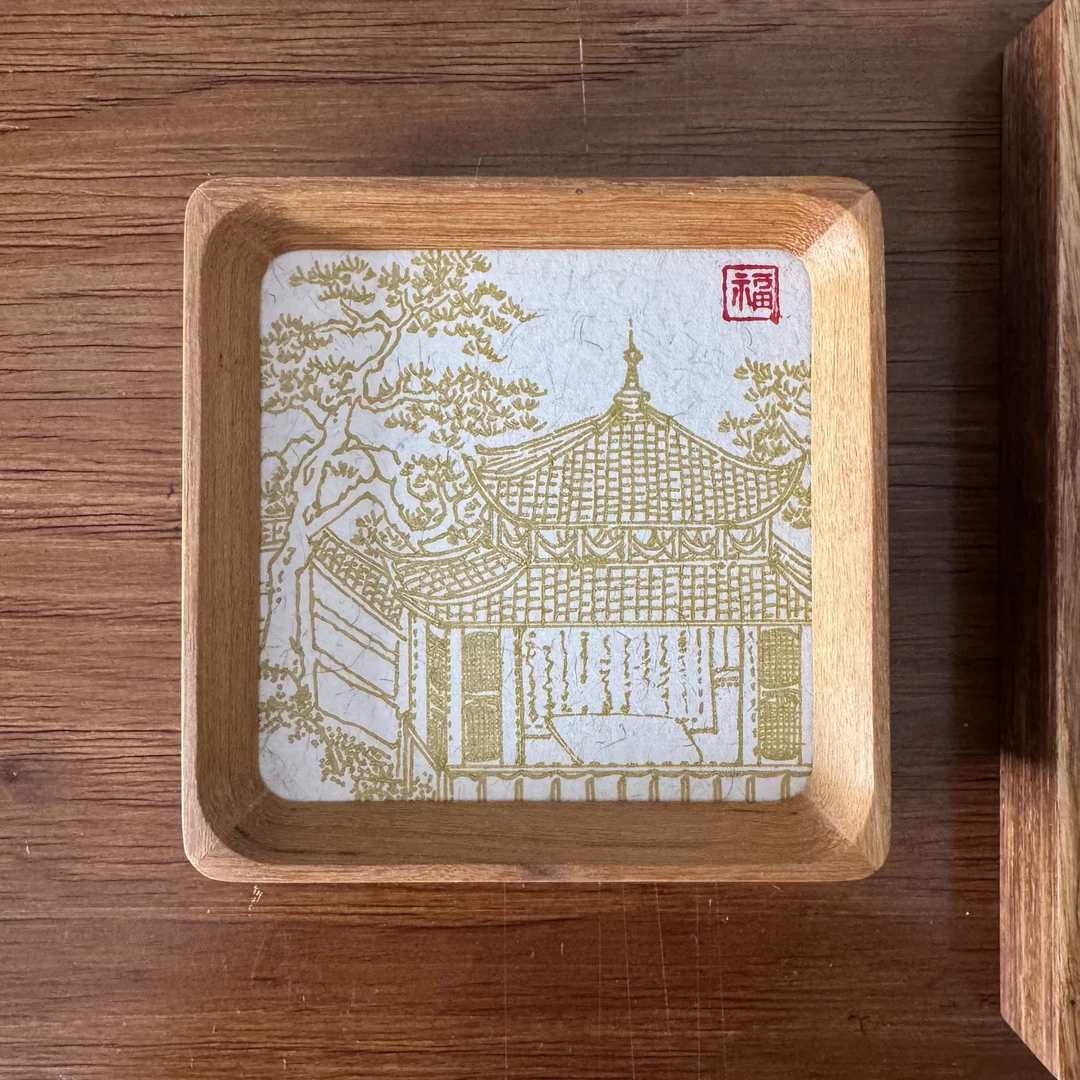 亭台楼阁小4寸摆台办公室，茶几装饰画