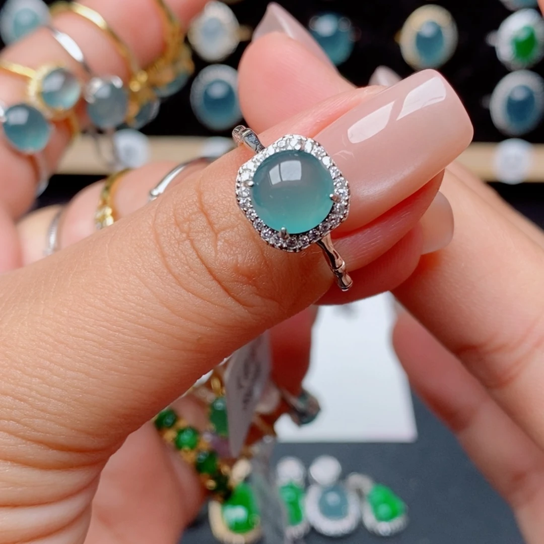 银S925镶嵌戒指翡翠