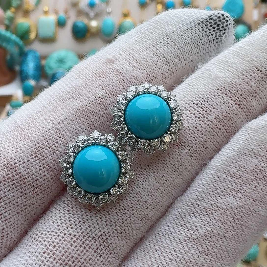 绿松石配饰银S925镶嵌