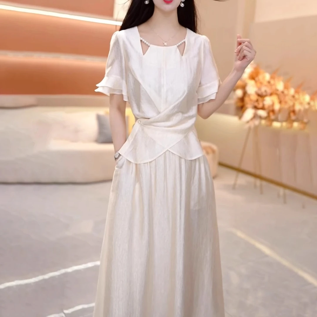 连衣裙2025新款女夏季十三行今年流行爆款气质名媛高级感两件套装