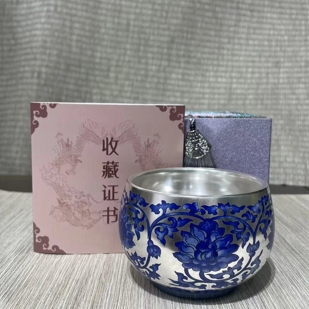 【中国邮政专属链接】徐爱莲缠枝莲鎏银主人杯1731