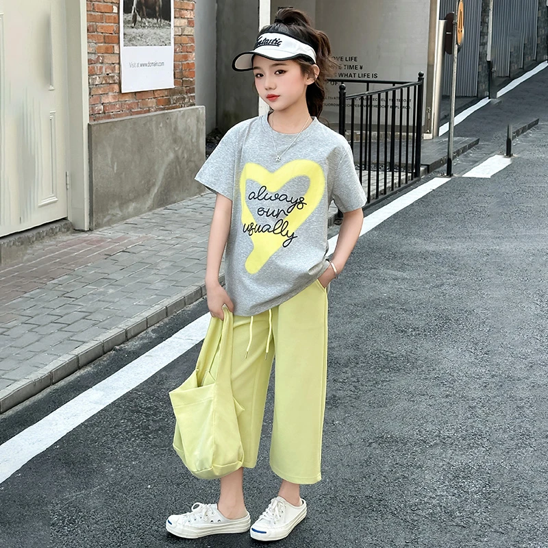 女童夏装套装2025新款夏季短裤短袖中大童女孩休闲儿童t恤两件套