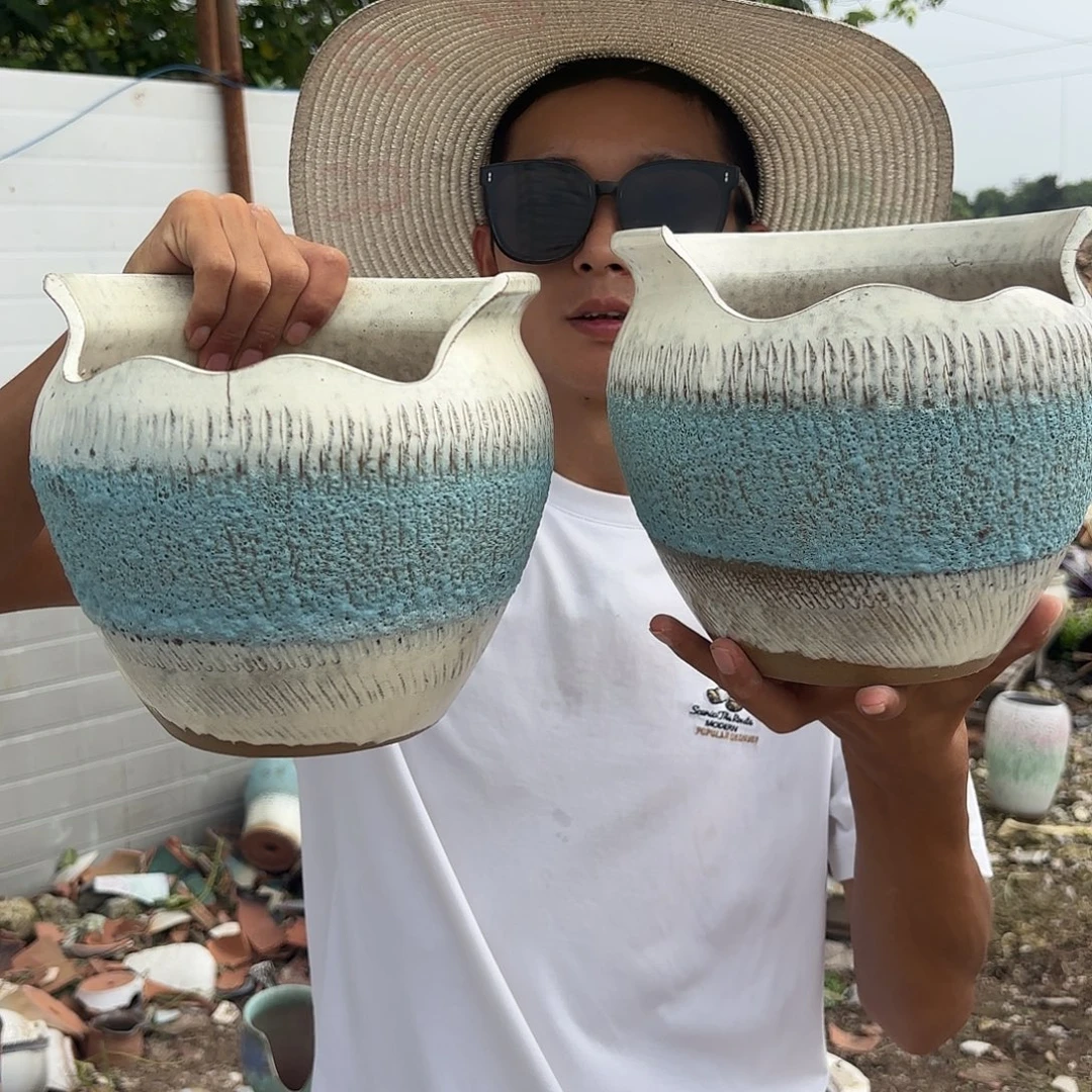 蓝泡泡微瑕缺口两个口径20*18