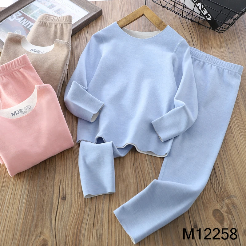 【MIEVE DUCK】冬季儿童德绒保暖内衣套装双面磨毛家居服12258