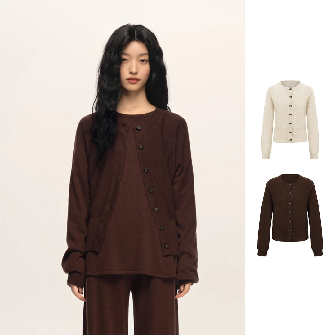 me siento设计师品牌简约排扣开衫毛衣GoGoBuyer买手店 CY5M34013