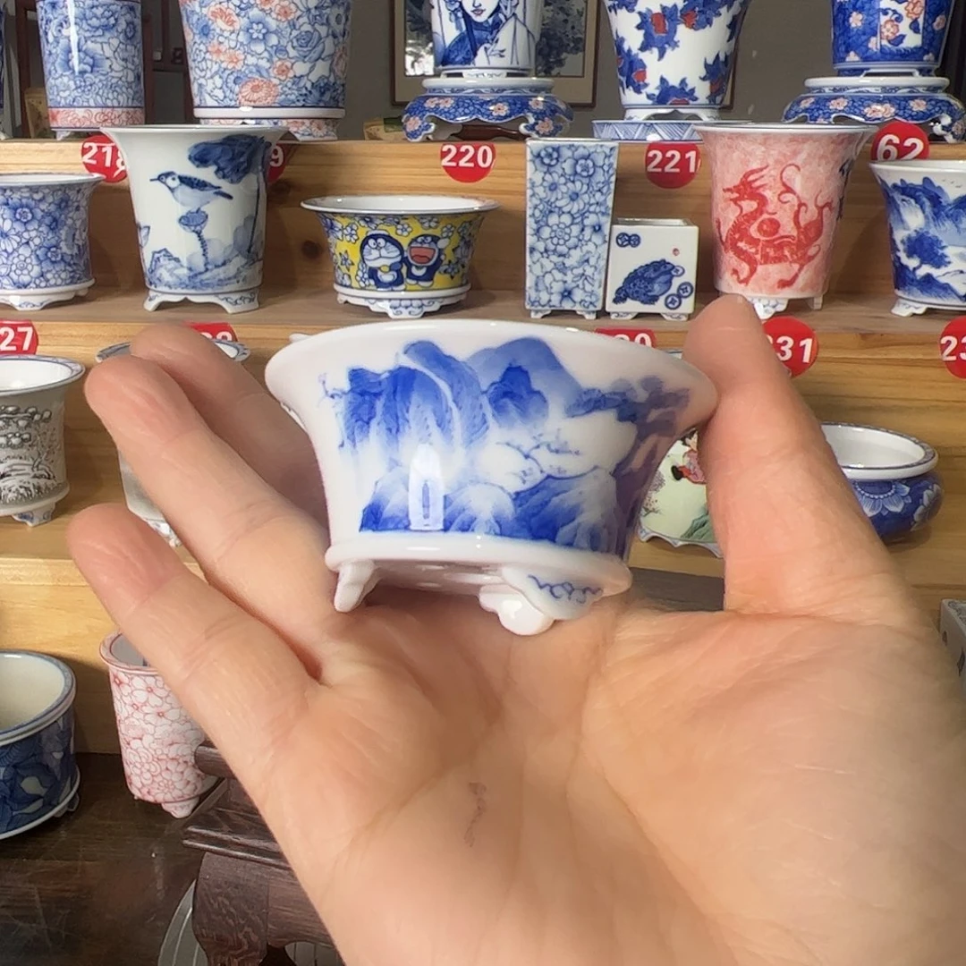 墨奈手绘花盆内口高