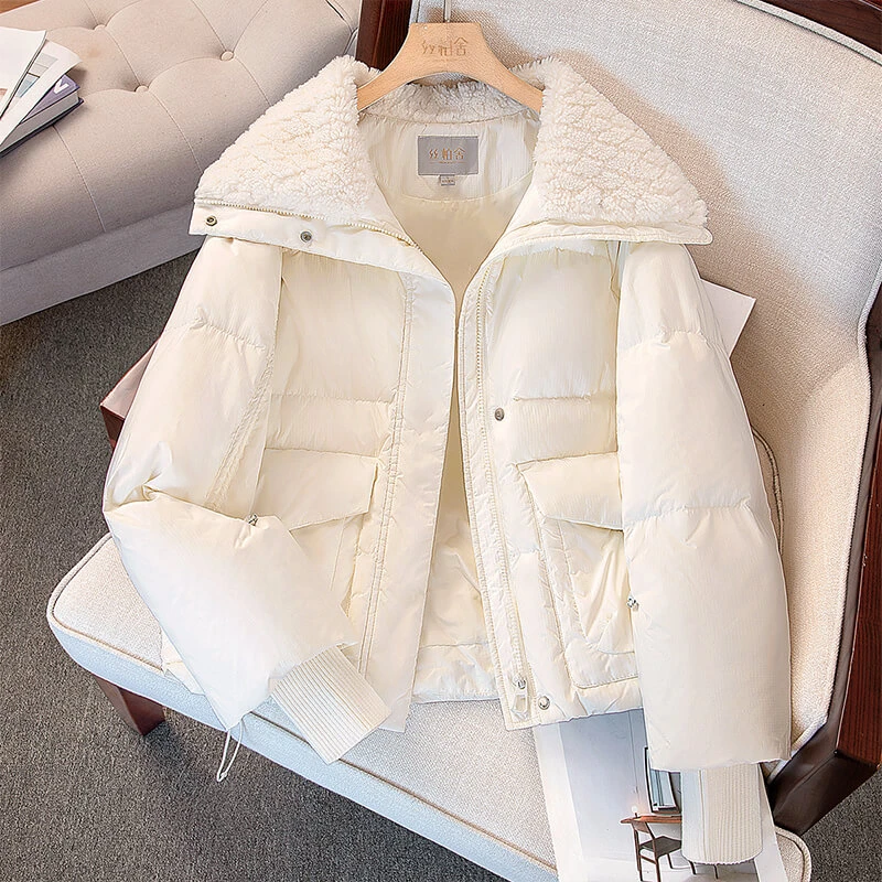 丝柏舍2025冬新款女气质保暖90绒翻领羽绒服S44R4867Y