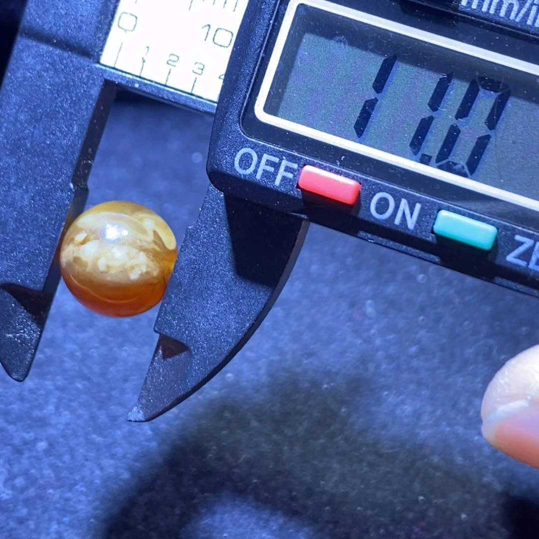 琥珀裸石未镶嵌十****吧蜜溶洞11 m m打1.5孔