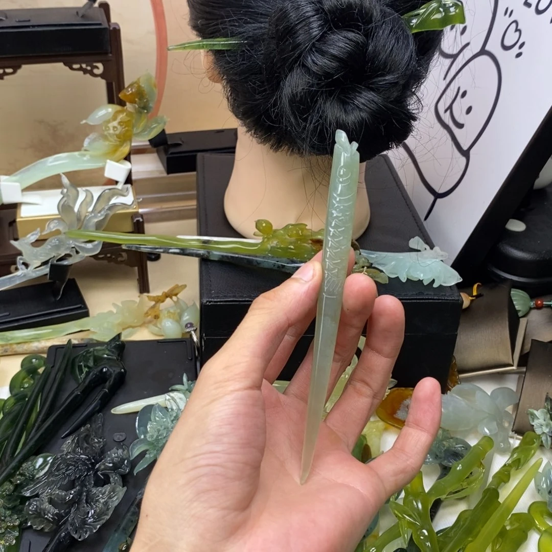 焱***燚蛇纹石玉合金发饰