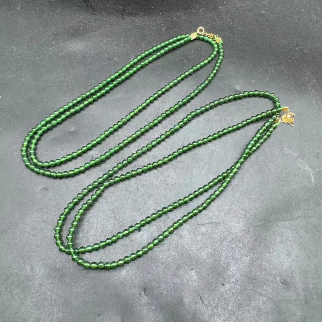 【玉经纶】32701/Q33-天然A货翡翠珠链-多样性发其一2mm/约160颗