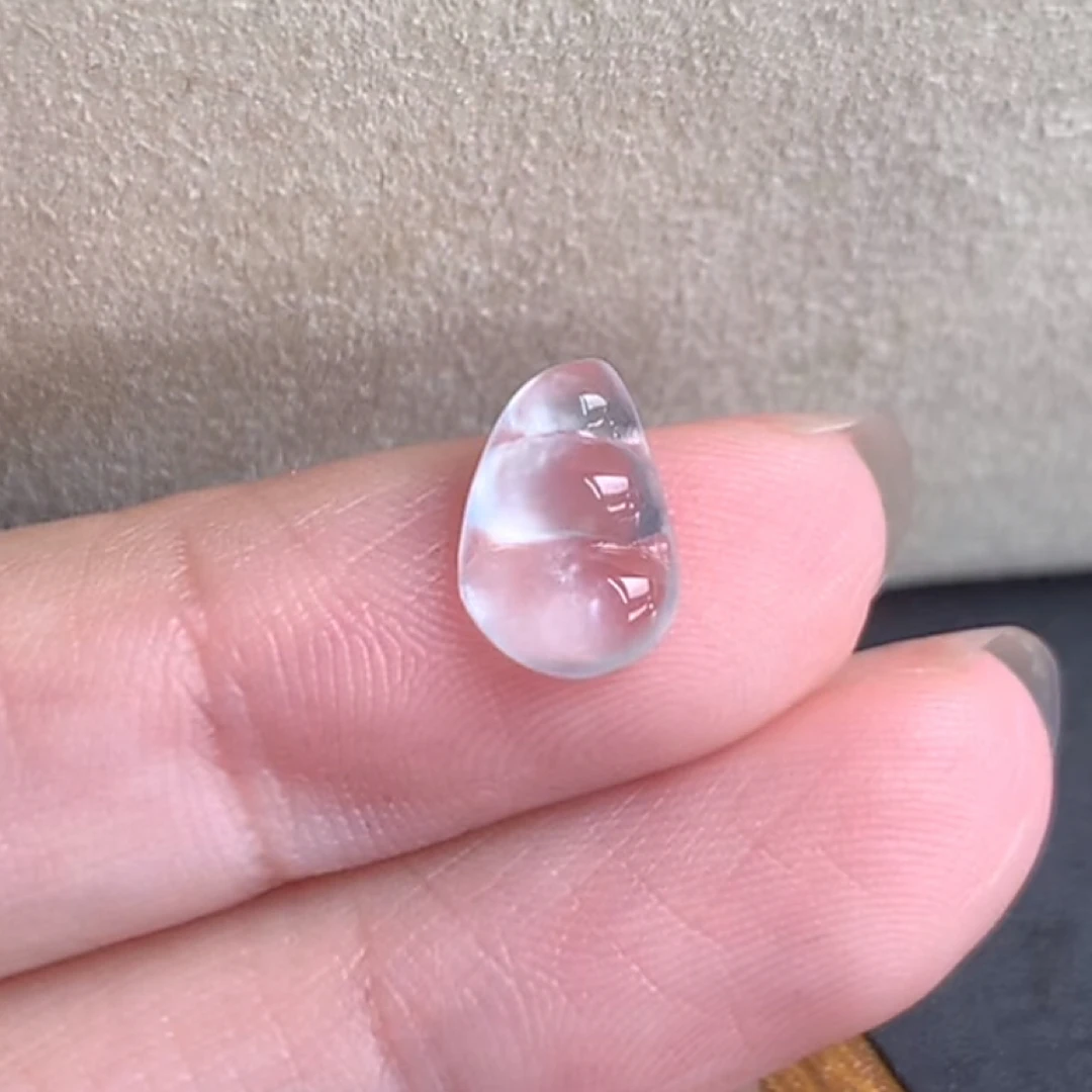 天然缅甸翡翠A货未镶嵌玻璃豆-琴