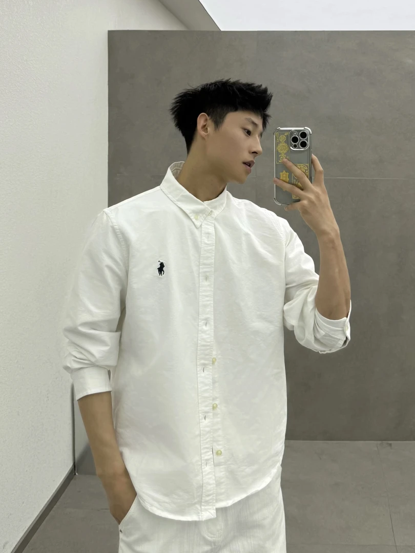 TUZI*【R28】小马牛津纺纯色刺绣翻领衬衫（扫齐）