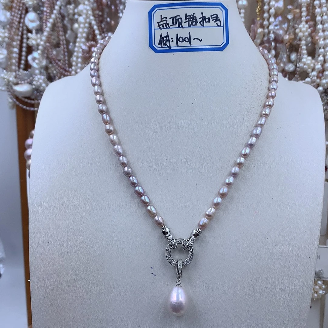 项链耳饰银S925镶嵌淡水珍珠
